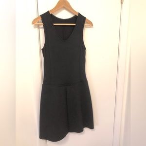 Theory sleeveless jersey tank dress with wool skirt